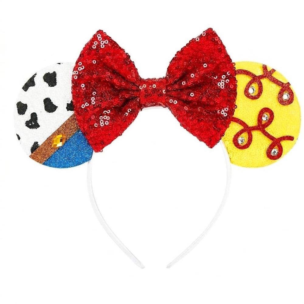 NWT Toy Story Woody Jessie Mouse Ears Headband Sequin Bow Cosplay Disney